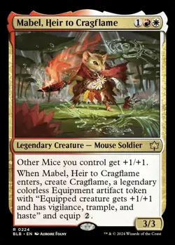 MTG Mabel Heir to Cragflame Bloomburrow Rare Legendary Creature NM - Image 2