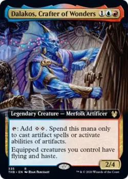 MTG Dalakos, Crafter of Wonders - Foil - Extended Art, Theros Beyond Death, Ligh - Image 1