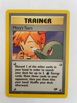 Pokemon TCG NM Misty's Tears Trainer Rare Card 118/132 Gym Challenge 2000 NM - Image 1