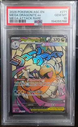 2026 Pokemon Ascended Heroes MEGA DRAGONITE EX Mega Attack Rare #271 PSA 10 - Image 1
