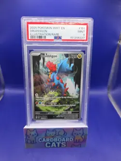 PSA 9 Druddigon Illustration Rare MINT 2025 Pokemon TCG White Flare WHT 151/086 - Image 1