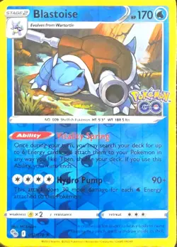 Blastoise 017/078 Holo Rare Pokemon GO Pokemon Reverse Holo NM/M - Image 2