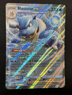Pokemon Blastoise ex 009/165 Double Rare JUMBO Card NM - Image 1