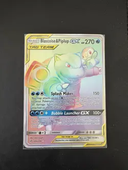 Pokemon TCG - Blastoise & Piplup GX - 253/236 - Cosmic Eclipse - LP Secret Rare - Image 1