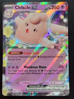 Clefable ex 082/197 SV03: Obsidian Flames Holo pokemon tcg - Image 1