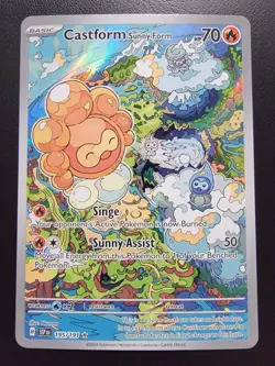 Castform Sunny Form 195/191 Sv08: Surging Sparks Holo Full Art Pokemon Tcg NM - Image 1
