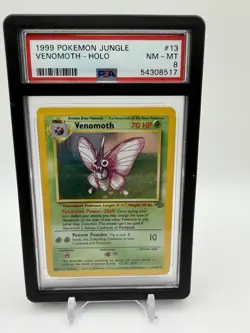 Pokemon Jungle Venomoth Holo Rare 13/64 PSA 8 Unlimited 1999 English - Image 1