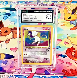 2000 Pokemon Black Star Promo Holo Mew #9 CGC 9.5 MINT SWIRL Pokemon League Card - Image 1