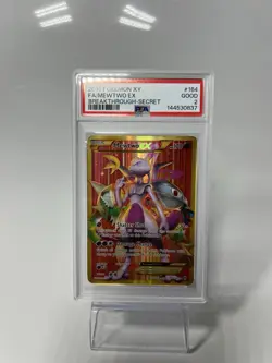 2015 Pokemon XY Breakthrough Mewtwo EX #164 | Full Art Secret Rare | PSA 2 - Image 1