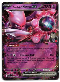 Team Rocket's Mewtwo ex 081/182 - 🌊 Destined Rivals Pokemon TCG 🖤 - LP - Image 1