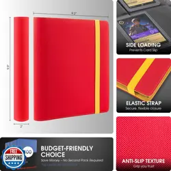 FORZAROCKET Toploader Binder 4-Pocket, PU Leather Trading Card Binder for TCG - Image 3