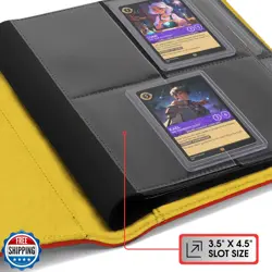 FORZAROCKET Toploader Binder 4-Pocket, PU Leather Trading Card Binder for TCG - Image 5