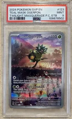 2024 POKEMON SVP EN-TEAL MASK OGERPON-TWM POKEMON CENTER ETB-PSA 9 #123 - Image 1