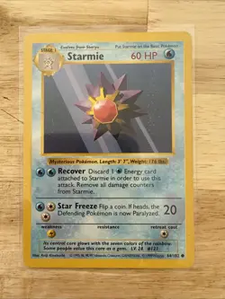Pokemon TCG Starmie Base Set 64/102 Regular Shadowless Common - Image 2