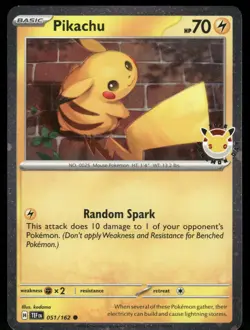 Pikachu 051/162 Temporal Forces (2026 Pokemon Day Stamp) Cosmos Holo NM - Image 1