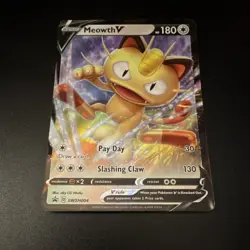 Pokemon Meowth V SWSH004 Sword & Shield Promo Full Art Holo 2020 Pokemon Co. - Image 1
