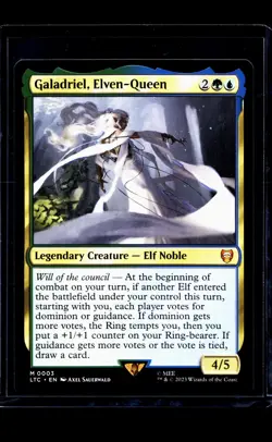 MTG Magic the Gathering LOTR Lord of the Rings Commander 3 Galadriel Elven Queen - Image 1