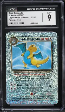 CGC 9 Dark Dragonite Reverse Holo Legendary (Collection) 2002 Pokemon Card #5 - Image 1