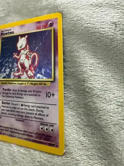 Pokemon TCG Mewtwo 10/102 Holo Rare Card 1999 WOTC Base Set - Image 3