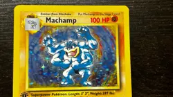 Pokemon TCG - ENGLISH BASE SET UNLIMITED RARE MACHAMP Holo Card 8/102 LP MP - Image 2