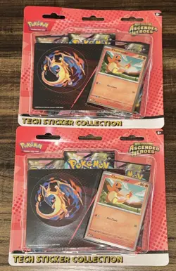 Pokemon TCG Ascended Heroes 3 Pack Blister Charmander Tech Sticker Lot Of 2 - Image 1