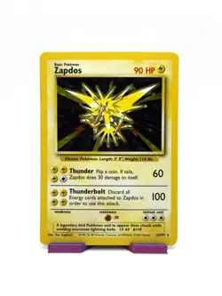 Pokemon TCG Zapdos 16/102 Base Set Unlimited Holo Rare WOTC VTG 1999 NM-/LP+ - Image 1