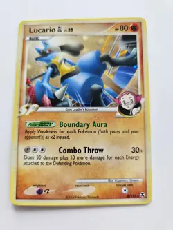 Pokemon Lucario GL Holo Platinum Rising Rivals 8/111 NM - Image 1
