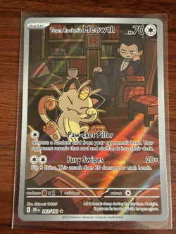 Pokemon TCG Team Rocket’s Meowth 203/182 IR Destined Rivals NM - Image 1