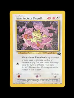 Pokemon TCG Team Rockets Meowth 18 Black Star Promo NM/Mint WOTC Vintage - Image 1