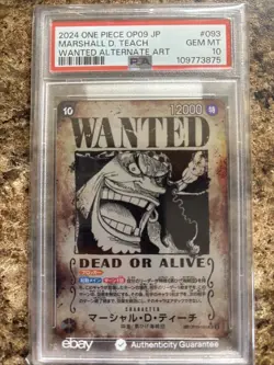 2024 Marshall D. Teach Wanted Alt. Art One Piece OPO9 Japan PSA 10 Authenticated - Image 1