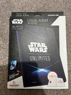 Gamegenic Star Wars Unlimited 18-Pocket Album - Card Back Blue - New in Box - Image 1