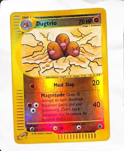 Pokemon TCG Dugtrio Expedition Base Set Reverse Holo Rare Card 10/165 - Image 1