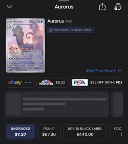 Pokemon Aurorus 092/091 Perfect Order 170 HP Tundra Wall Freezing Chill Card - Image 3