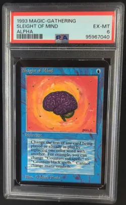 PSA 6 Sleight of Mind Alpha MTG Magic Graded Card - Image 1