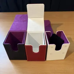 Magnetic Vertical Red & white & purple Deck Box Lot of 3 mtg deck box commander - Image 1