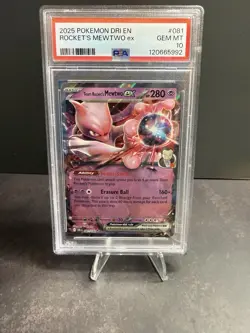 TEAM ROCKET'S MEWTWO EX 81/182, 2025 POKEMON DRI EN-DESTINED RIVALS - PSA 10 - Image 1