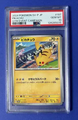 2024 Pokemon SV-P JP Pikachu Gym Event Campaign #197 PSA 10 GEM MT - Image 1