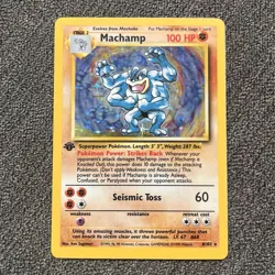 1st Edition Machamp 8/102 LP - Base Set Rare Holo - Vintage WOTC Pokemon TCG - Image 1