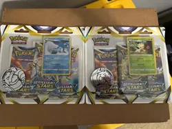 Pokemon Sword & Shield - Brilliant Stars 3 Pack Blister Glaceon Leafeon Set of 2 - Image 1