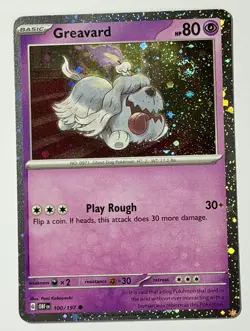 Pokemon TCG - Greavard - 100/197 - 2024 Obsidian Flames SV03:OBF C Cosmo Holo - Image 3