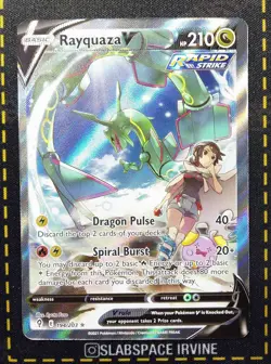2021 POKEMON SWORD & SHIELD EVOLVING SKIES #194 FULL ART/RAYQUAZA V - Image 1