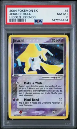 2004 Pokemon EX Hidden Legends #8 Jirachi Holo PSA 8 NM-MT - Image 1
