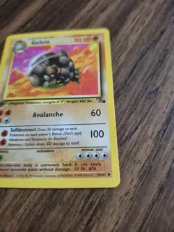 Pokemon TCG - Golem 36/62 Lightly Played Uncommon Fossil 1st Edition - Image 5