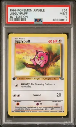 Jigglypuff - 1st Edition - PSA 9 - Jungle - 1999 - #54/64 - Pokemon - Vintage - Image 1