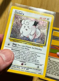 Pokemon Clefairy 5/102 (Excel) Holo & Clefairy Doll Trainer 70/102 (NM) Base - Image 3