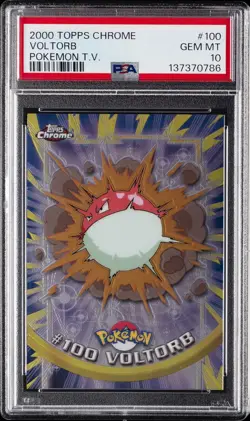 2000 TOPPS CHROME POKEMON T.V. #100 VOLTORB PSA 10 - Image 1