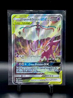 Pokemon Espeon & Deoxys GX SM240 TAG TEAM Promo Holo Rare SM 2020 Near Mint - Image 1