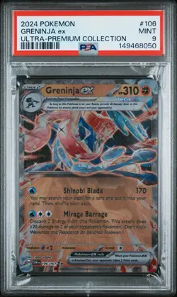 2024 POKEMON GRENINJA EX ULTRA-PREM COLL #106 GRENINJA EX PSA 9 METAL 167 - Image 1