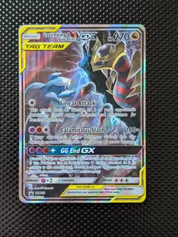 Pokemon Garchomp and Giritina GX Tag Team SM193 Alt Art Promo Lp+ - Image 1