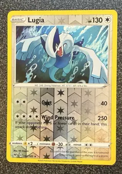 Lugia 132/185 Holo Rare Vivid Voltage Pokemon Reverse Holo Near Mint - Image 1